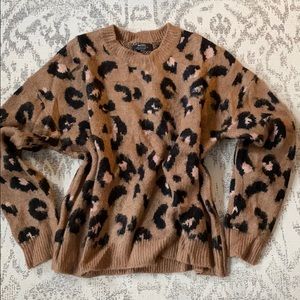 Bershka Leopard Print Sweater Sz M